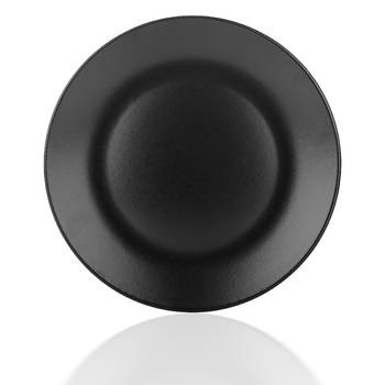 Hanes Siyah Stoneware Yuvarlak Servis Tabağı - 25 cm - Thumbnail