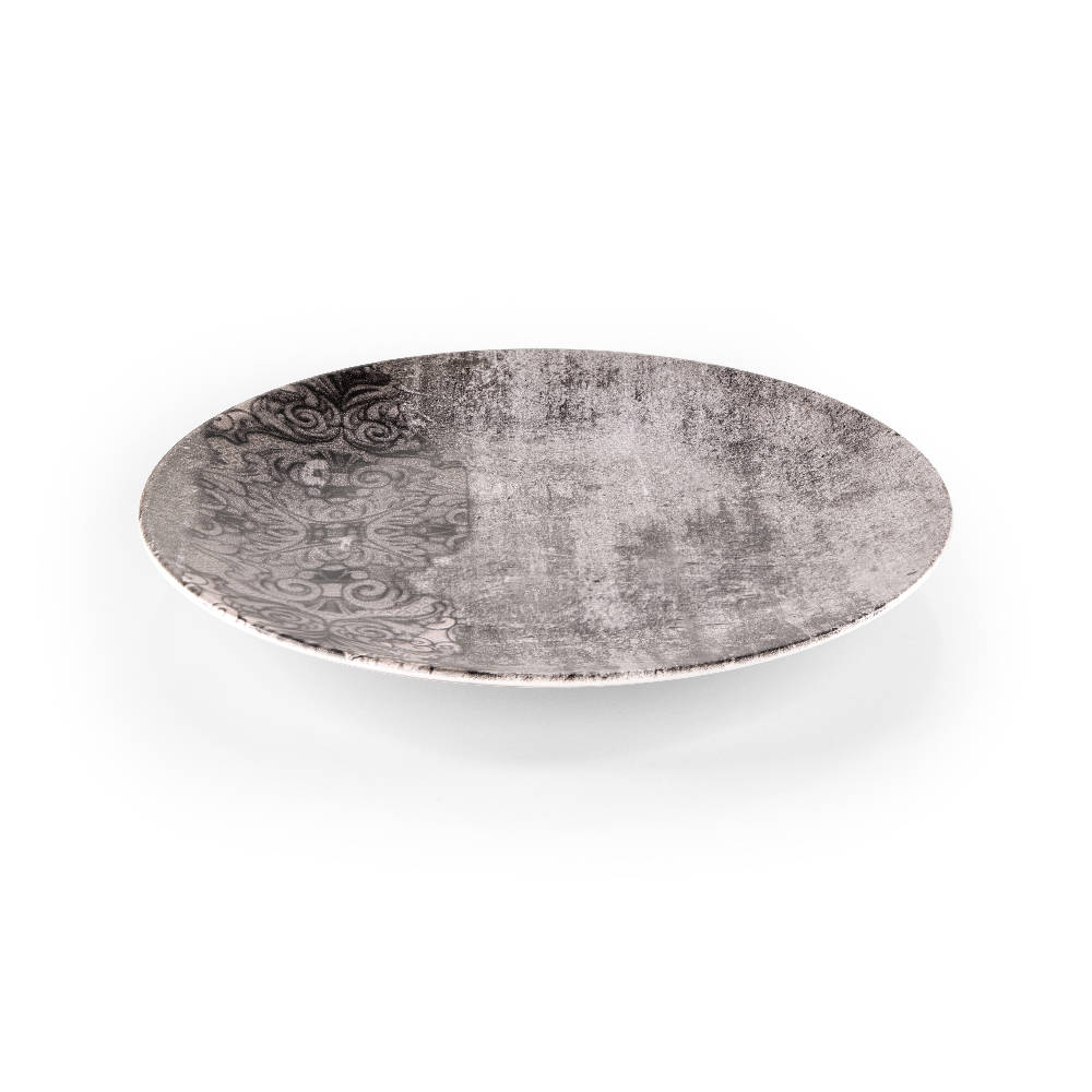 Hanes Eskitme Desenli Stoneware Servis Tabağı - 25 cm