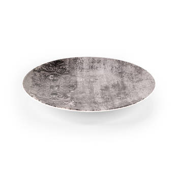 Hanes Eskitme Desenli Stoneware Servis Tabağı - 25 cm - Thumbnail