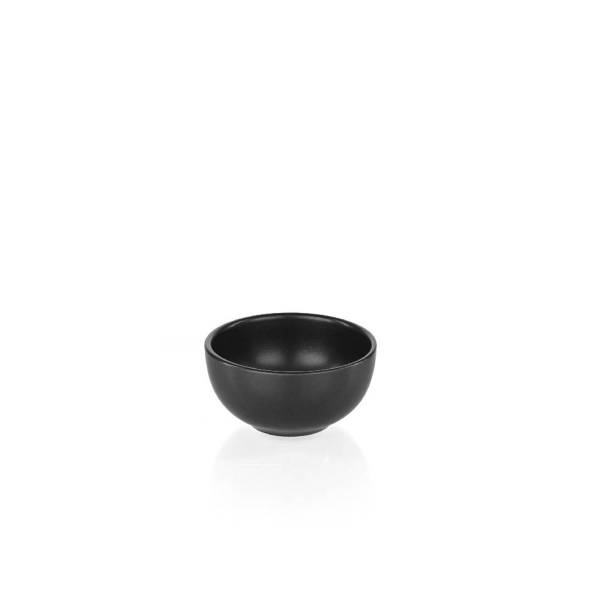 Hanes Siyah Stoneware Kasesi - 8 cm - Thumbnail