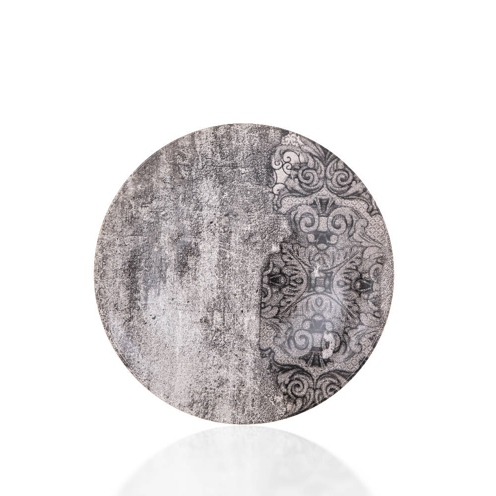 Hanes Eskitme Desenli Stoneware Çukur Tabak - 22 cm