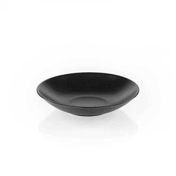 Hanes Siyah Stoneware Çukur Tabak - 22 cm - Thumbnail