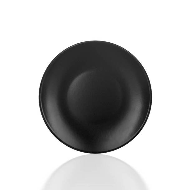 Hanes Siyah Stoneware Pasta Tabağı - 20 cm - Thumbnail