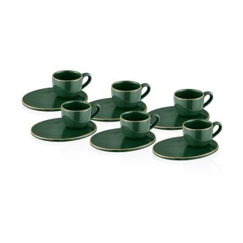 Wındsor Green 6'lı Kahve Fincan Takım - Thumbnail